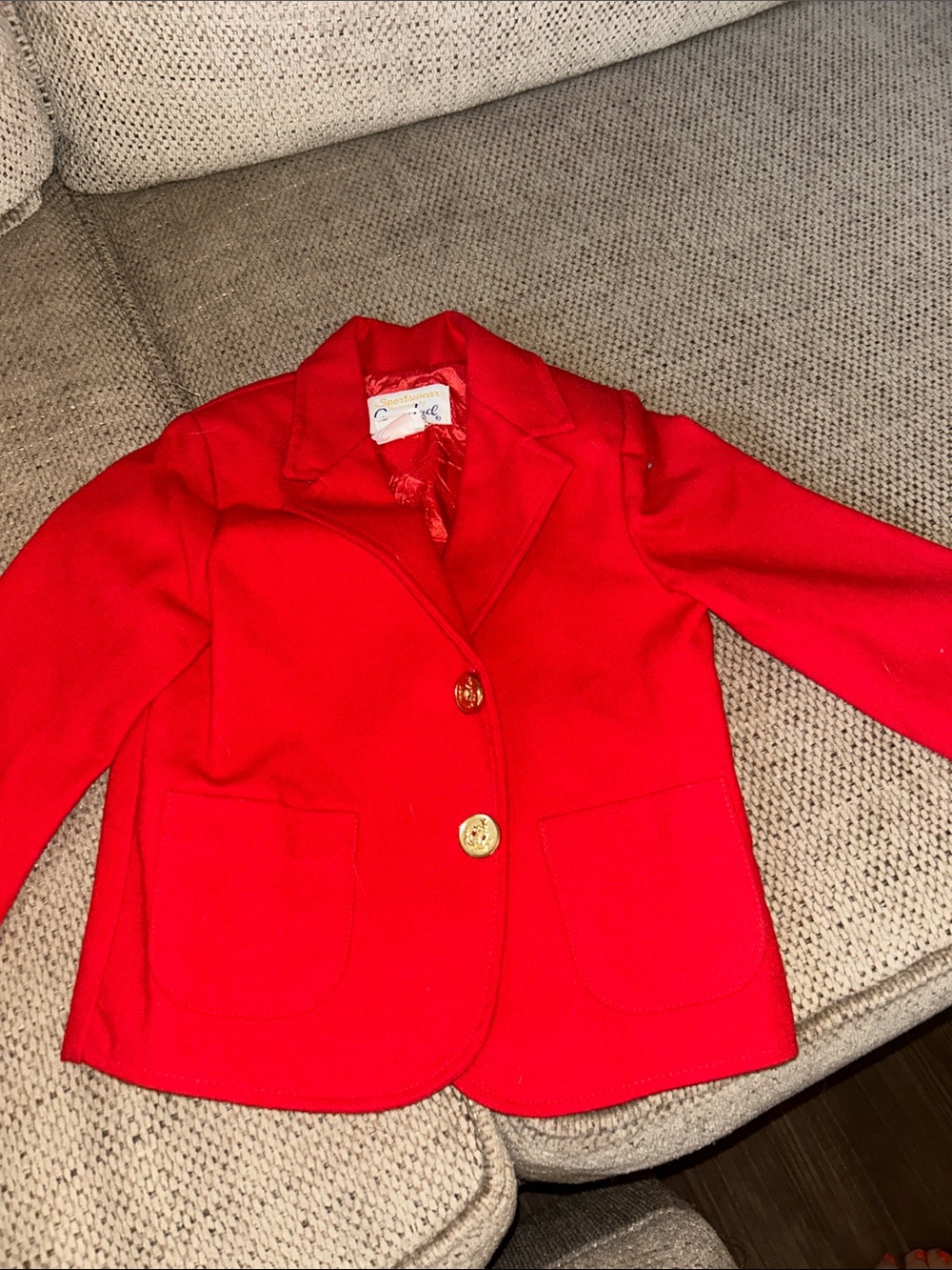 Vintage Good Lad Red Kids Blazer Jacket - Classic Button Front